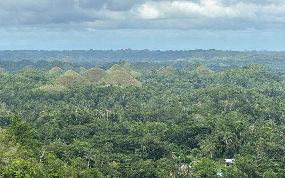 Chocolate Hills rising out of the forest, Bohol